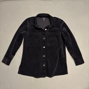 Eileen Fisher Organic Cotton Stretch Corduroy Shirt Jacket Button‎ Up Women's XS
